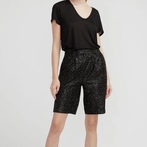 Black Sequin Women's Shorts